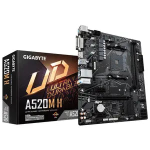 Дънна платка GIGABYTE A520M-H, Socket AM4, mATX, 2xDDR4, M.2 NVMe - GA-MB-A520M-H Дънна платка GIGABYTE A520M-H, Socket AM4, mATX, 2xDDR4, M.2 NVMe - GA-MB-A520M-H